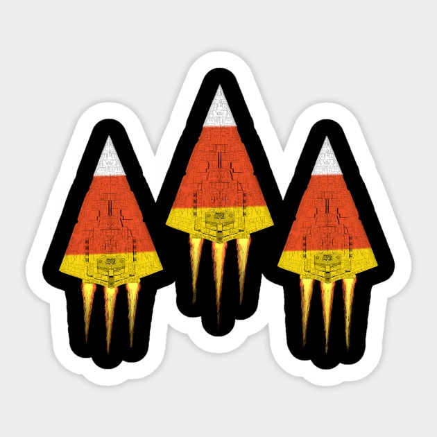 Candy Corn Destroyer Sticker by DistractedGeek